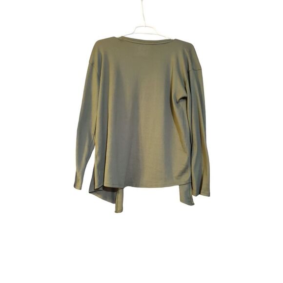 Live 2 Lounge Open Front Cardigan Sweater Green Women's M Super Soft Comfy - Picture 2 of 13